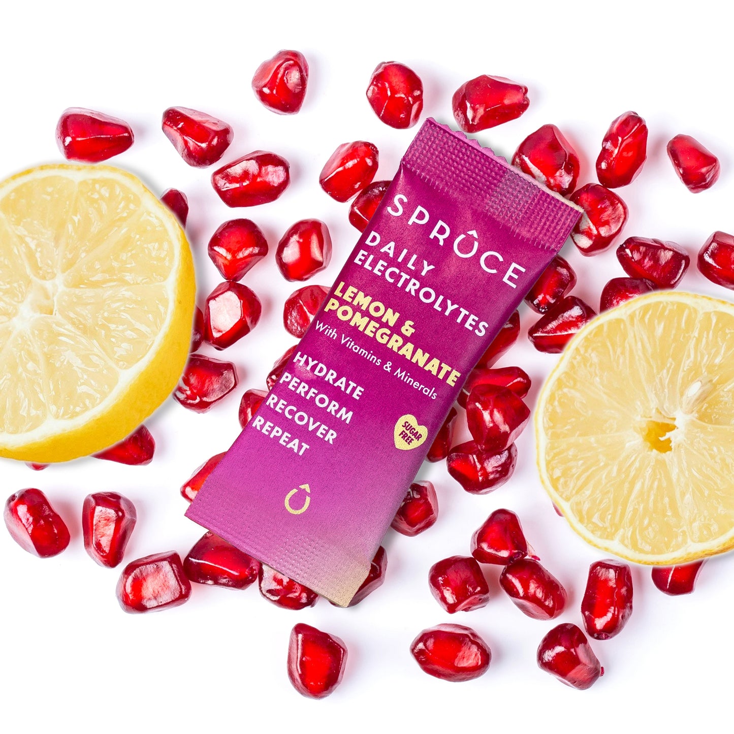 Spruce Daily Electrolyte - Lemon & Pomegranate Sachets - Single (7 Serves)