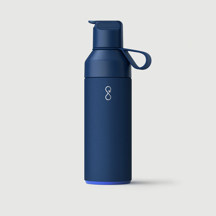 Blue Water Bottle with Straw